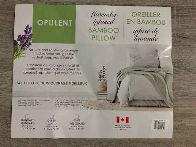 QUEEN SIZE- (OPULENT LAVENDER)- SOFT- CANADIAN MADE PILLOW