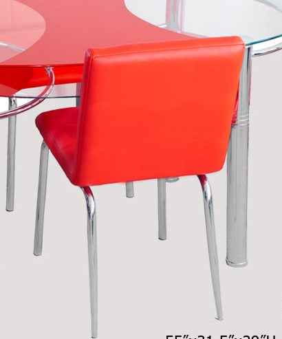 (RUBIK RED- 6 PACK)- LEATHER- DINING CHAIRS