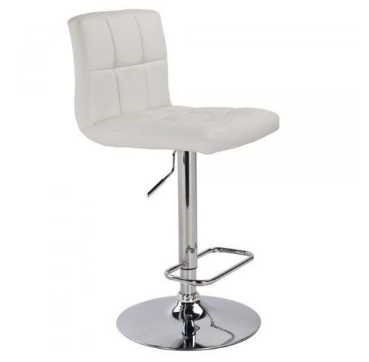 (MAX DISCO WHITE)- LEATHER BAR STOOL- INVENTORY CLEARANCE