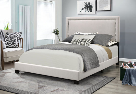KING SIZE- (TATUM GREY)- VELVET FABRIC- BED FRAME- (BOX SPRING REQUIRED)