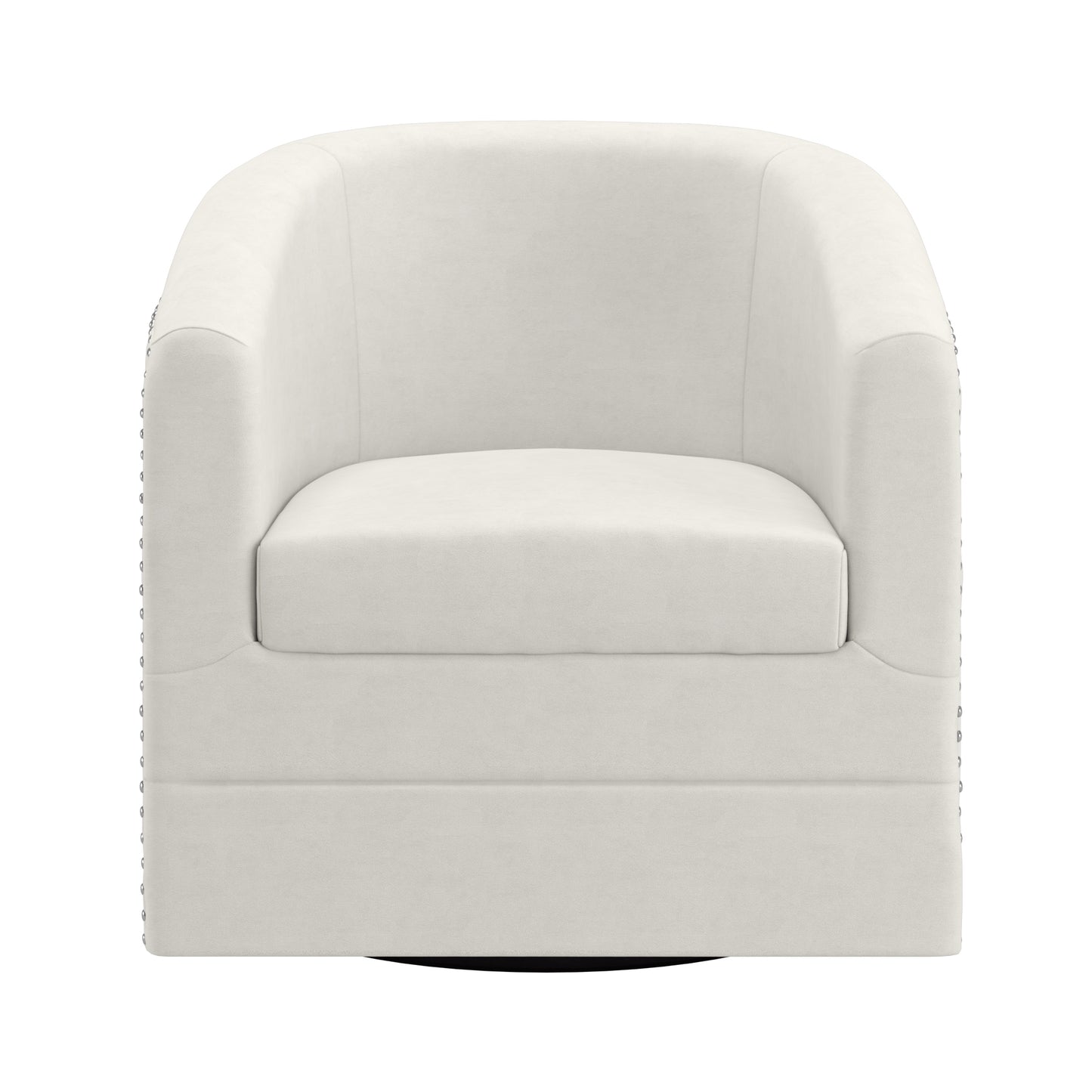 (VELCI IVORY)- VELVET FABRIC- SWIVEL ACCENT CHAIR- INVENTORY CLEARANCE
