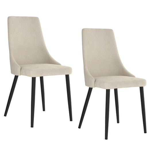 (VENICE BEIGE- 2 PACK)- FABRIC DINING CHAIRS