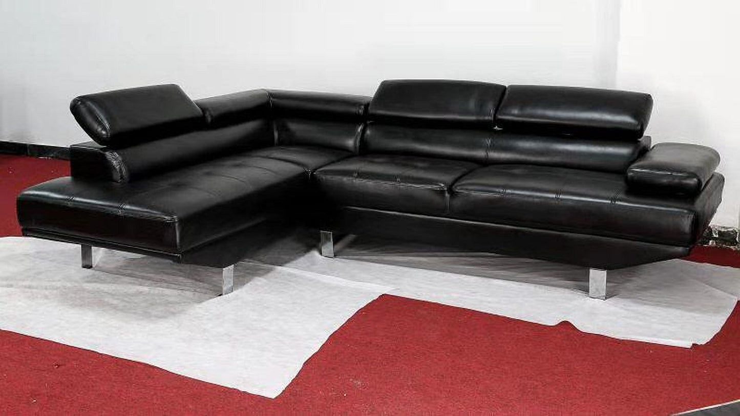 (VIENNA BLACK)- LEATHER AIR- REVERSIBLE- SECTIONAL SOFA