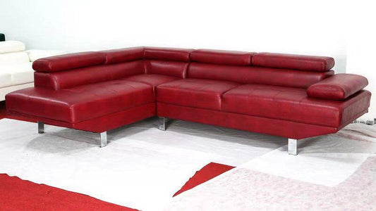(VIENNA RED)- LEATHER AIR- REVERSIBLE- SECTIONAL SOFA