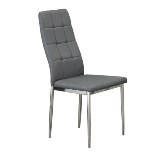 (1772 grey- 4 PACK)- LEATHER DINING CHAIRS
