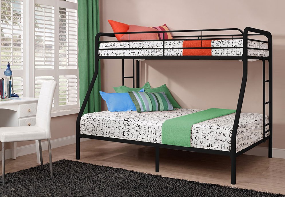 TWIN/ DOUBLE- (501 BLACK)- METAL- BUNK BED FRAME